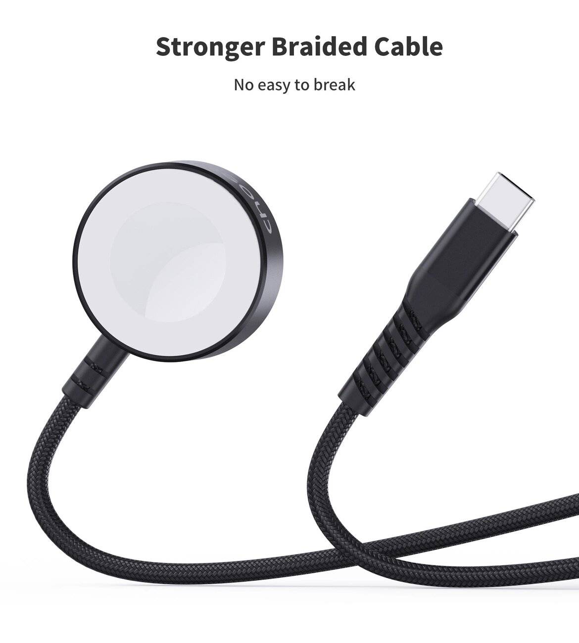 Choetech T319 MFI 5W kabelloses Ladegerät Apple Watch + USB-C-Kabel – Schwarz