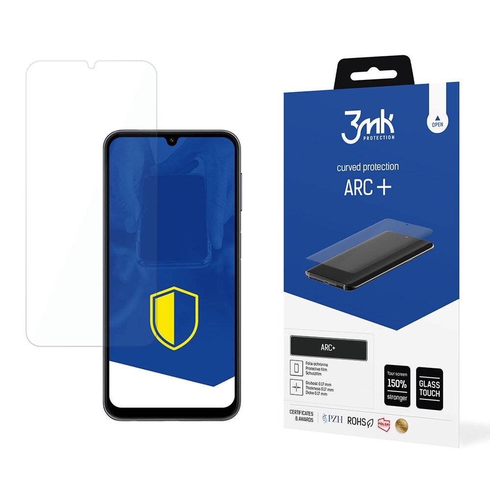 Displayschutzpaket für ein Smartphone, mit der Bezeichnung „3mk Protection ARC+