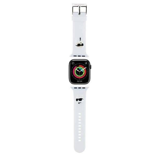 Karl Lagerfeld 3D Rubber Karl&Choupette Heads Armband Apple Watch 38/40/41 mm – Weiß