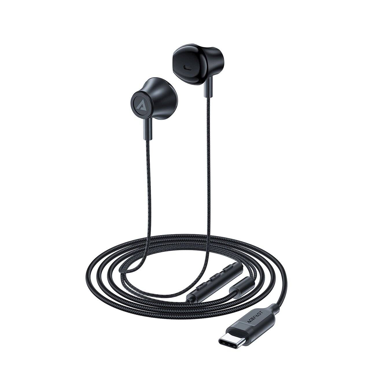 Acefast L2 In-Ear-Kopfhörer USB-C-Anschluss, Mikrofon Fernbedienung 1,2 m – Schwarz