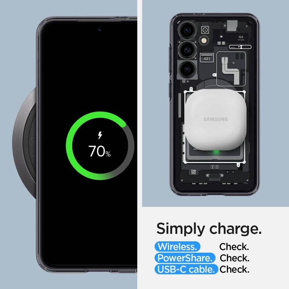 Spigen Ultra Hybrid-Hülle Samsung Galaxy S24 – Dunkelgrau Zero One-Muster