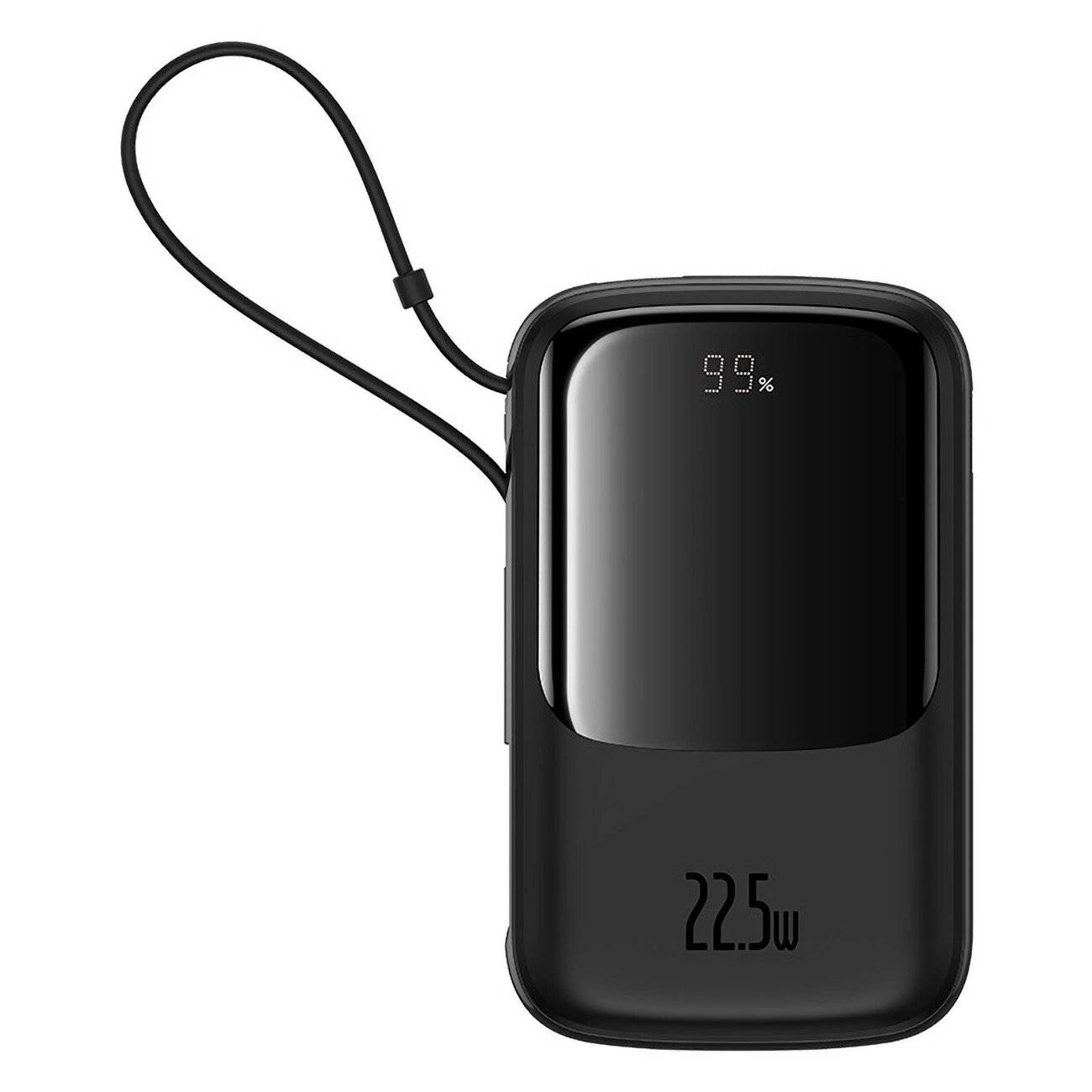 Baseus Qpow Pro+ 10000 mAh 22,5 W Powerbank integriertem USB-C-Kabel Display – Schwarz