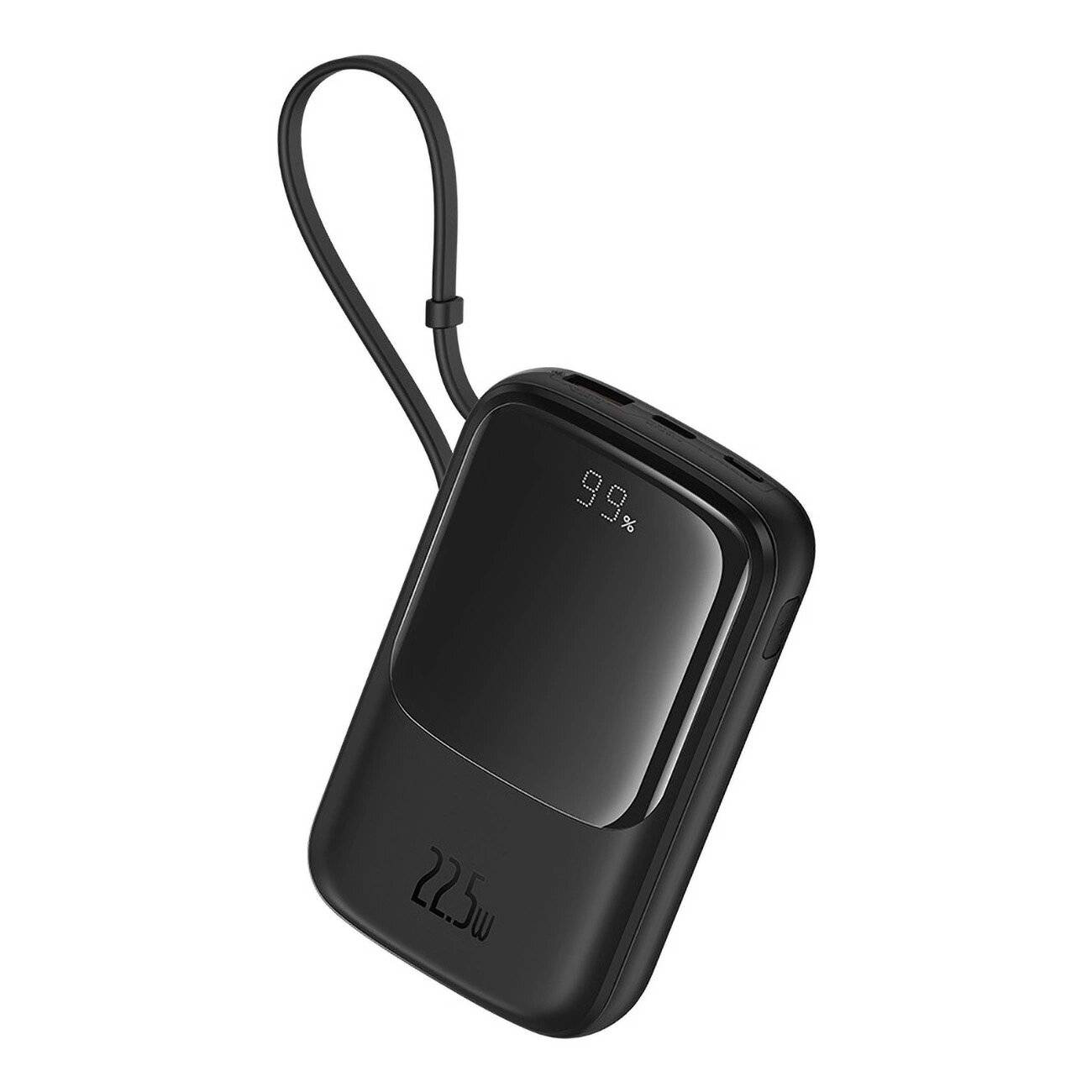 Baseus Qpow Pro+ 10000 mAh 22,5 W Powerbank integriertem USB-C-Kabel Display – Schwarz