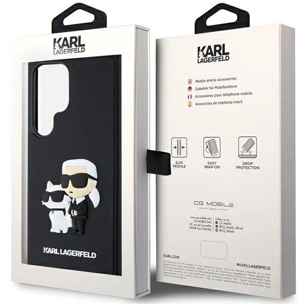 Karl Lagerfeld 3D Rubber Karl&Choupette Hülle Samsung Galaxy S24 Ultra – Schwarz