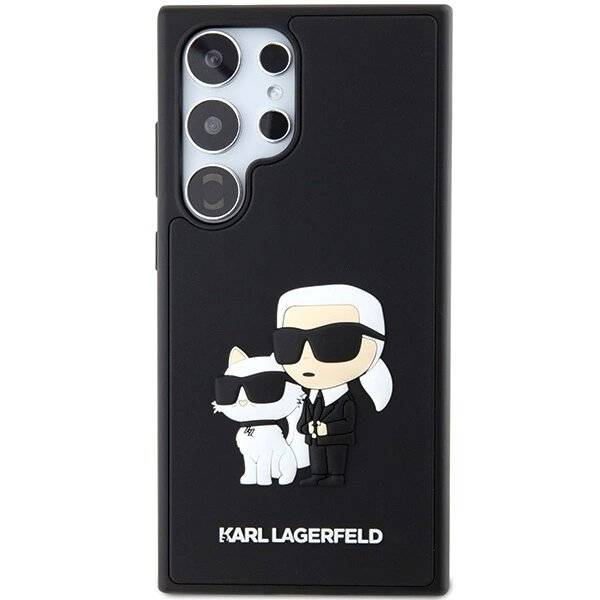 Karl Lagerfeld 3D Rubber Karl&Choupette Hülle Samsung Galaxy S24 Ultra – Schwarz