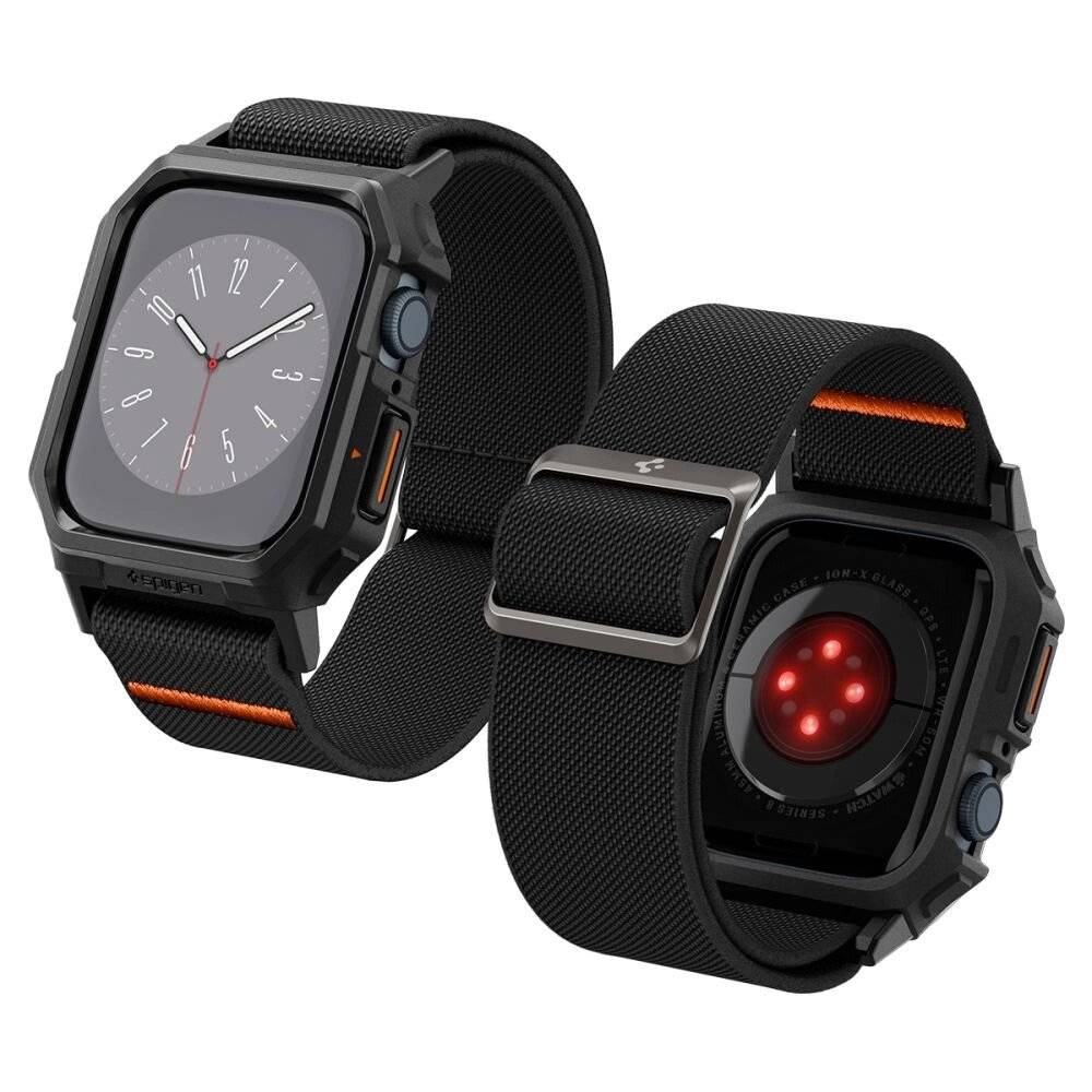 Spigen Lite Fit Pro Hülle Armband Apple Watch 4 / 5 6 7 8 9 SE 44 45 mm – Mattschwarz
