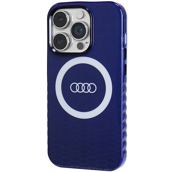 Audi IML Big Logo MagSafe Hülle iPhone 14 Pro – blau