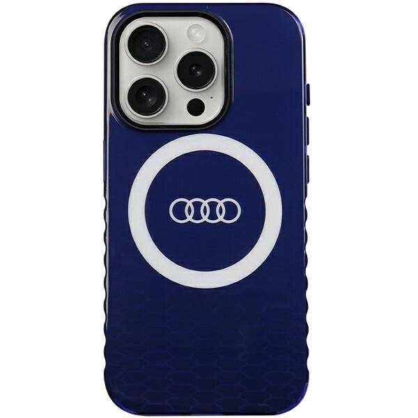 Audi IML Big Logo MagSafe Hülle iPhone 15 Pro – blau