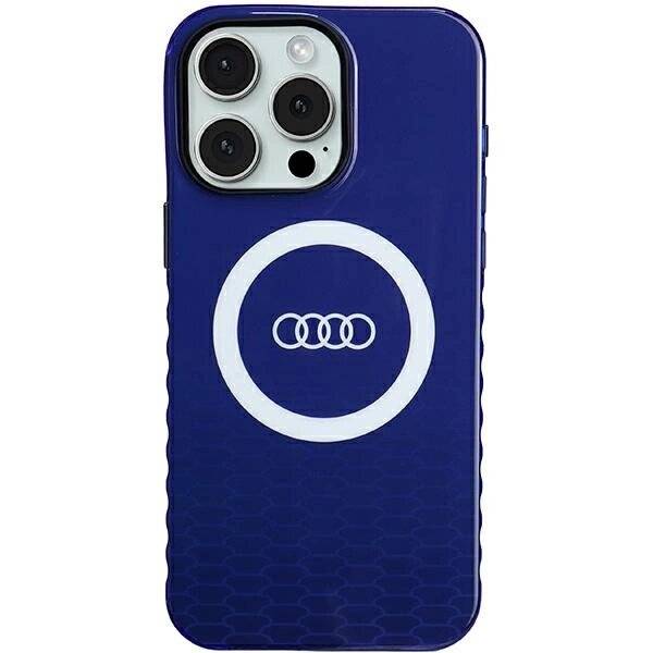 Audi IML Big Logo MagSafe Hülle iPhone 15 Pro Max – blau