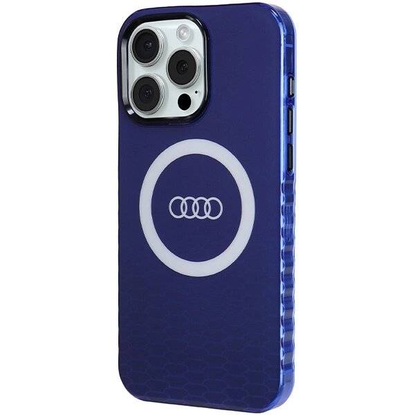 Audi IML Big Logo MagSafe Hülle iPhone 15 Pro Max – blau