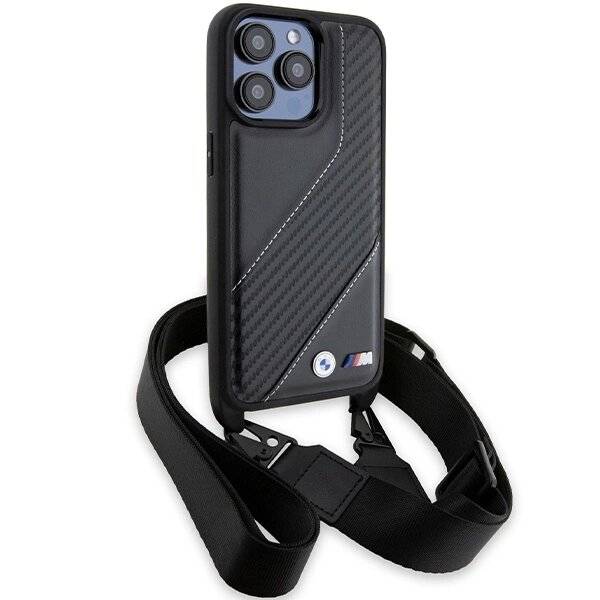BMW M Edition Carbon Stripe & Strap Hülle iPhone 15 Pro Max – Schwarz