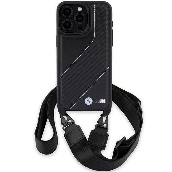 BMW M Edition Carbon Stripe & Strap Hülle iPhone 15 Pro – Schwarz