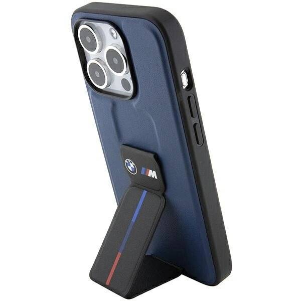 BMW M Grip Stand Bicolor Hülle iPhone 15 Pro – Marineblau