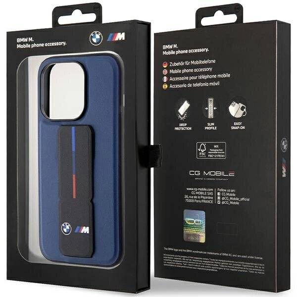 BMW M Grip Stand Bicolor Hülle iPhone 15 Pro – Marineblau