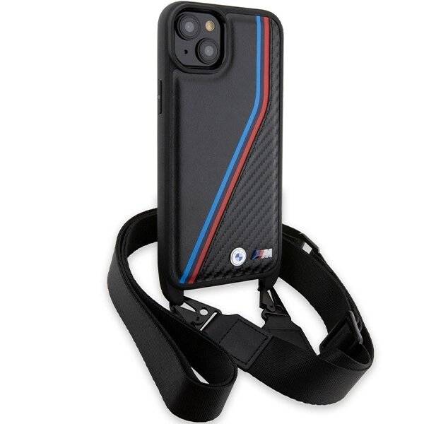 BMW M Edition Carbon Tricolor Lines & Strap Hülle iPhone 15 Plus / 14 – Schwarz