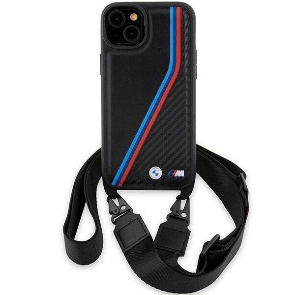 BMW M Edition Carbon Tricolor Lines & Strap Hülle iPhone 15 Plus / 14 – Schwarz