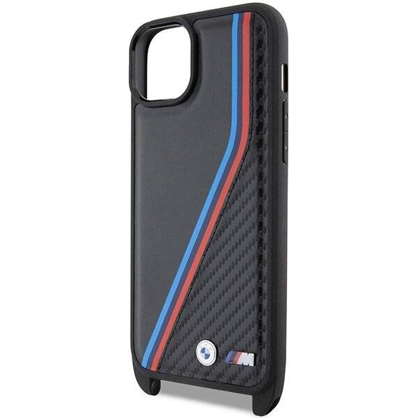 BMW M Edition Carbon Tricolor Lines & Strap Hülle iPhone 15 Plus / 14 – Schwarz