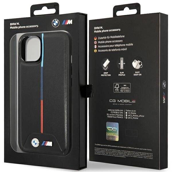 BMW M Quilted Tricolor Hülle iPhone 15 / 14 13 – Schwarz