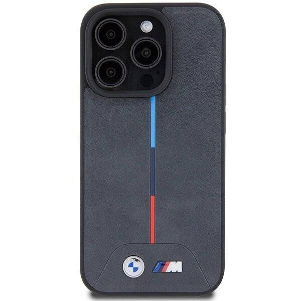BMW M Quilted Tricolor MagSafe Hülle iPhone 15 Pro – Grau