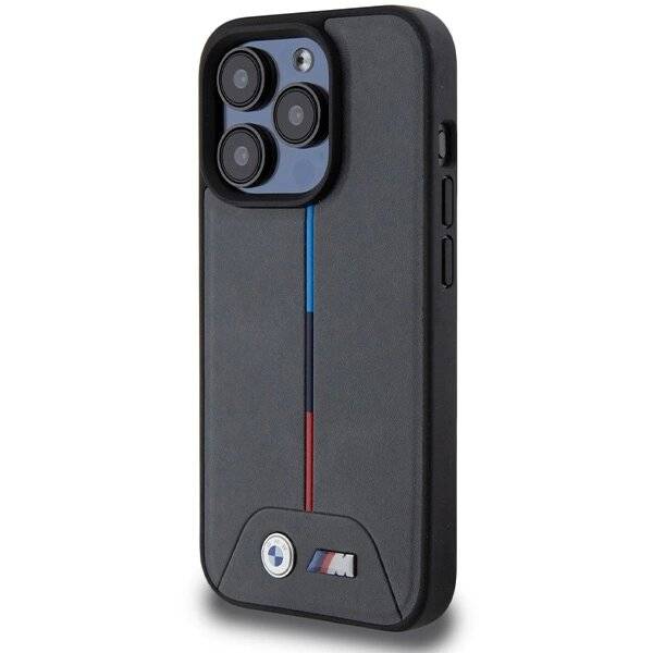 BMW M Quilted Tricolor MagSafe Hülle iPhone 15 Pro – Grau