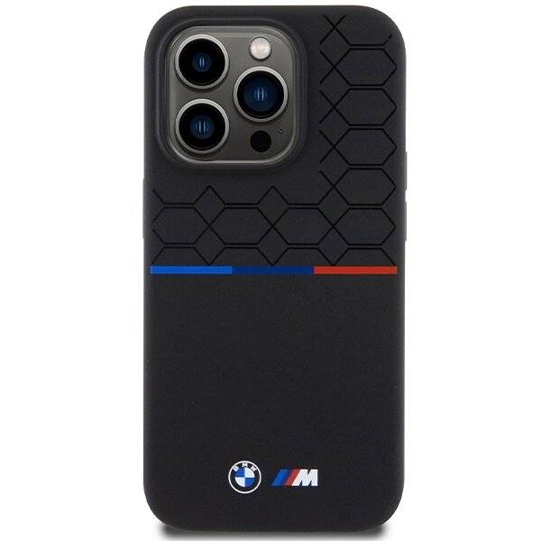 BMW M Silicone Pattern MagSafe Hülle iPhone 15 Pro – Schwarz