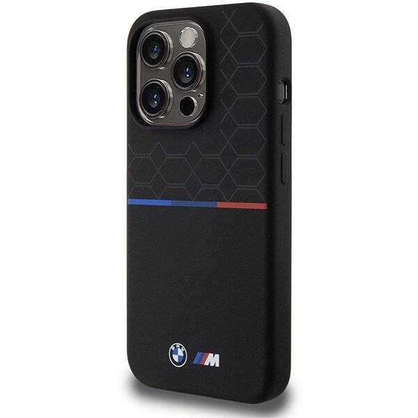 BMW M Silicone Pattern MagSafe Hülle iPhone 15 Pro – Schwarz