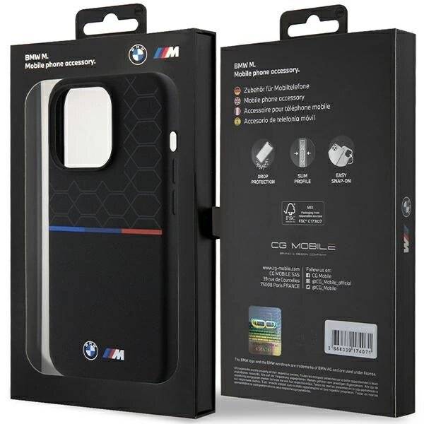 BMW M Silicone Pattern MagSafe Hülle iPhone 15 Pro – Schwarz