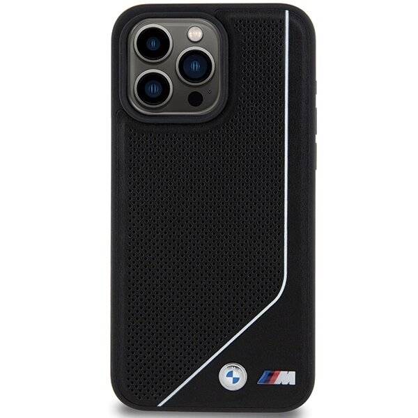 BMW Perforated Twisted Line MagSafe Hülle iPhone 15 Pro – Schwarz