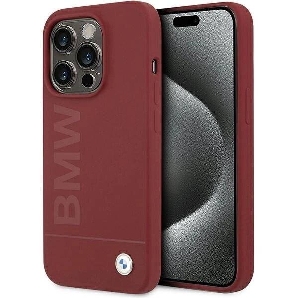 BMW Silikon Big Logo MagSafe Hülle iPhone 15 Pro – rot