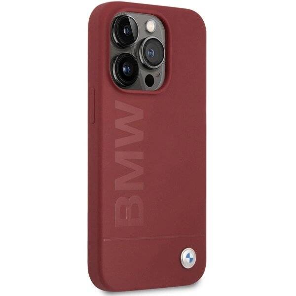 BMW Silikon Big Logo MagSafe Hülle iPhone 15 Pro – rot