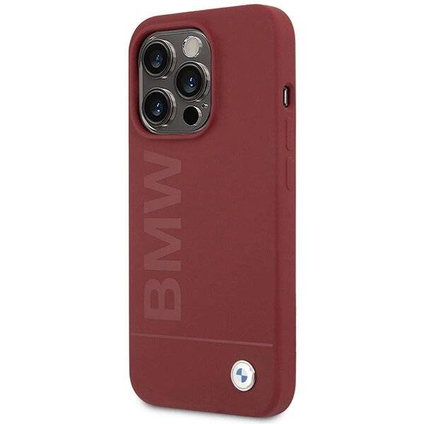 BMW Silikon Big Logo MagSafe Hülle iPhone 15 Pro – rot