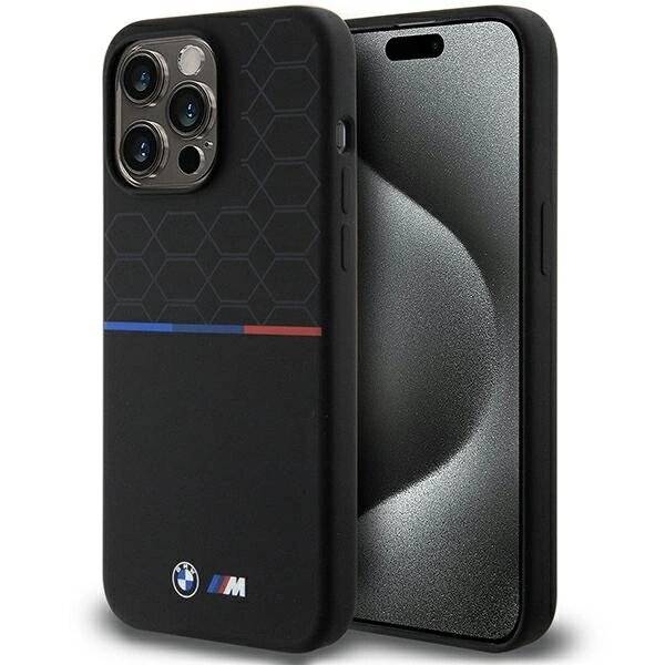BMW M Silicone Pattern MagSafe Hülle iPhone 15 Pro Max – Schwarz