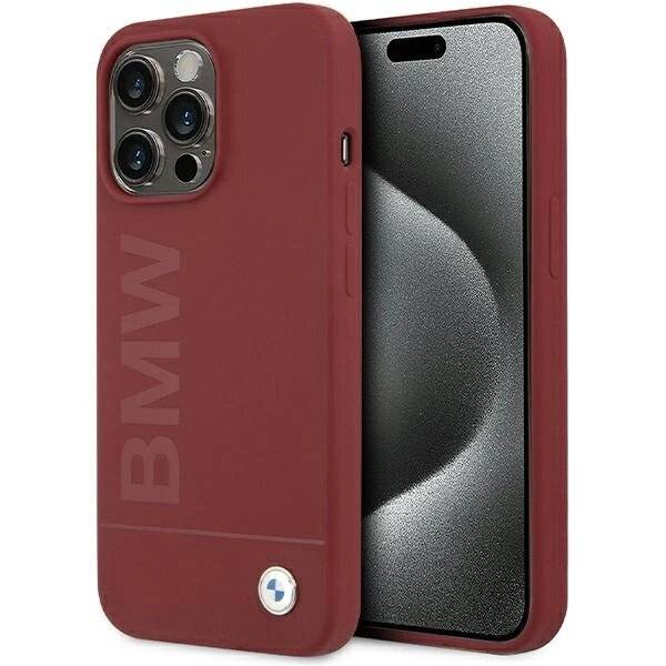 BMW Silikon Big Logo MagSafe Hülle iPhone 15 Pro Max – rot
