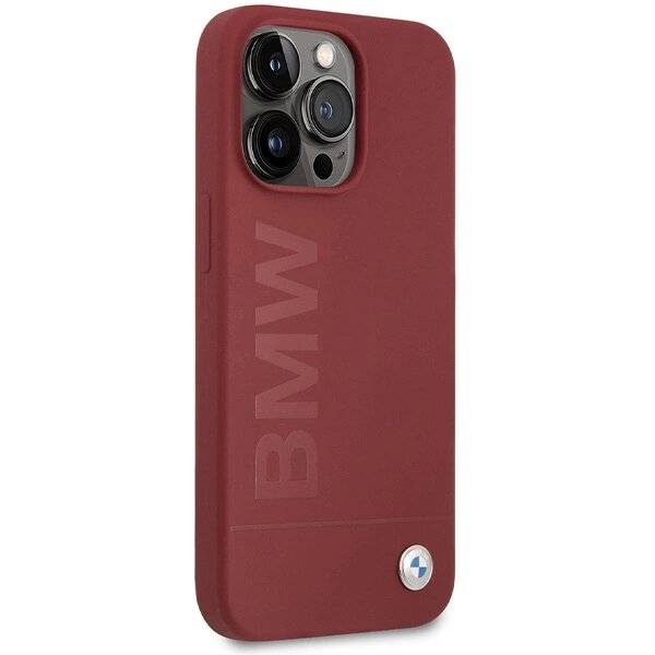 BMW Silikon Big Logo MagSafe Hülle iPhone 15 Pro Max – rot