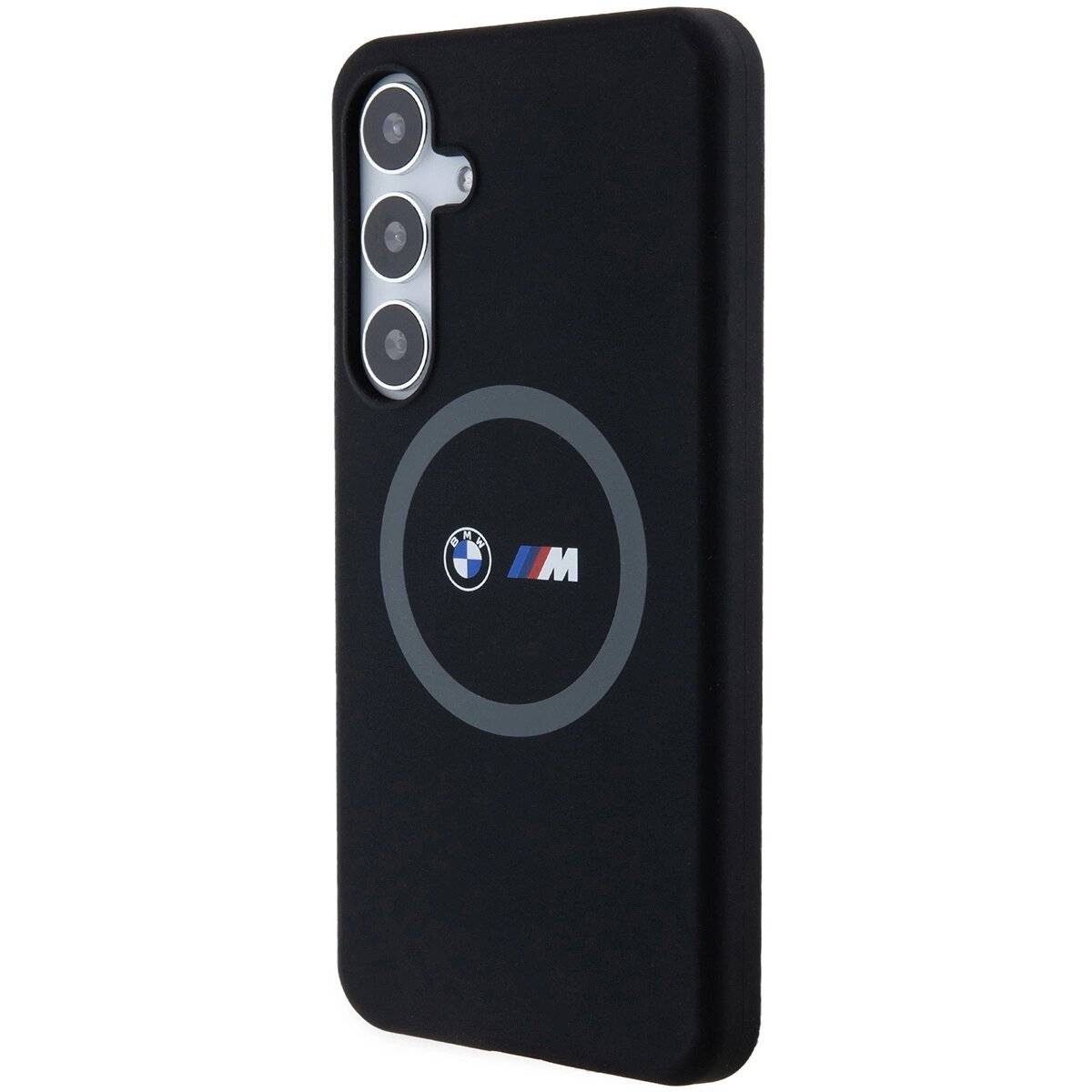 BMW M Silikon bedruckter Ring MagSafe Hülle Samsung Galaxy S24+ - schwarz