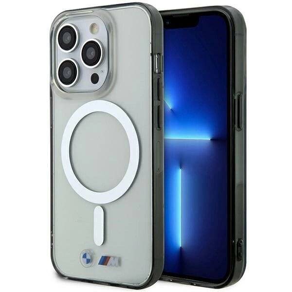 Hülle BMW BMHMP14XHCRS iPhone 14 Pro Max 6.7″ transparente Hartschale Silberring MagSafe