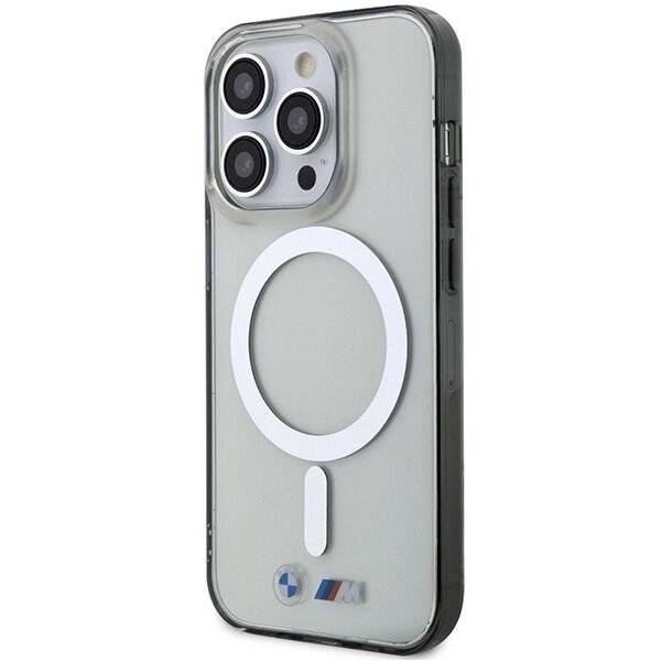 Hülle BMW BMHMP14XHCRS iPhone 14 Pro Max 6.7″ transparente Hartschale Silberring MagSafe
