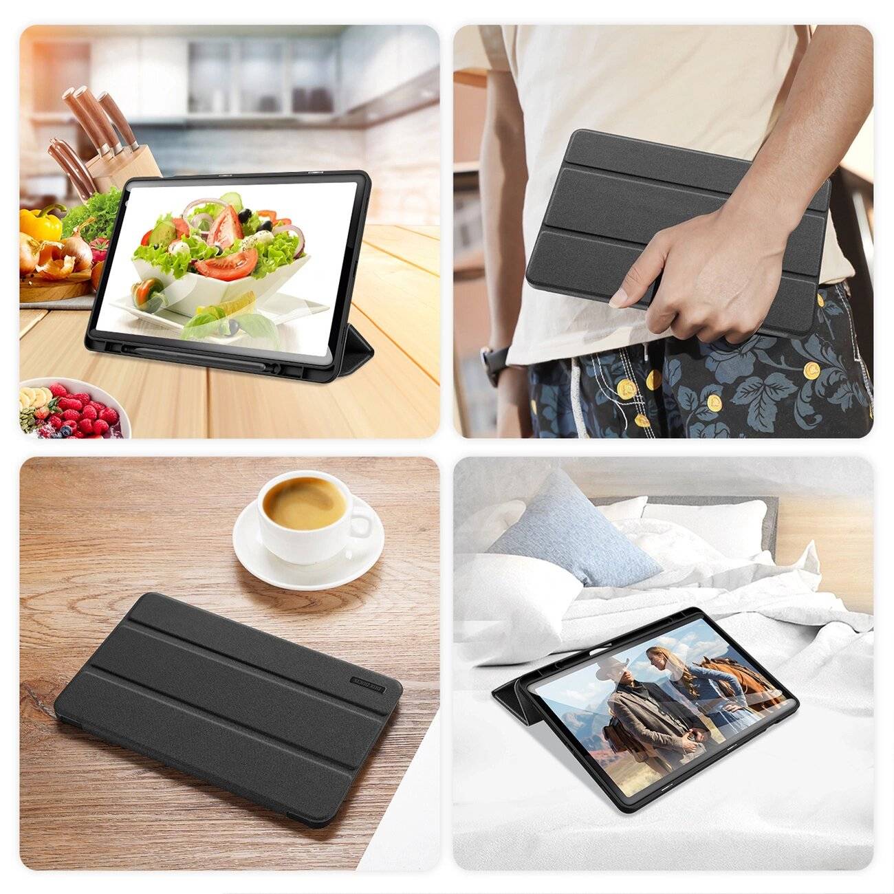 Dux Ducis Domo Flip- Smart-Sleep-Hülle Samsung Galaxy Tab S9 – Schwarz