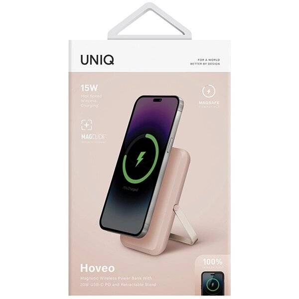 Powerbank Uniq Hoveo magnetisch 5000mAh USB-C 20W PD - rosa