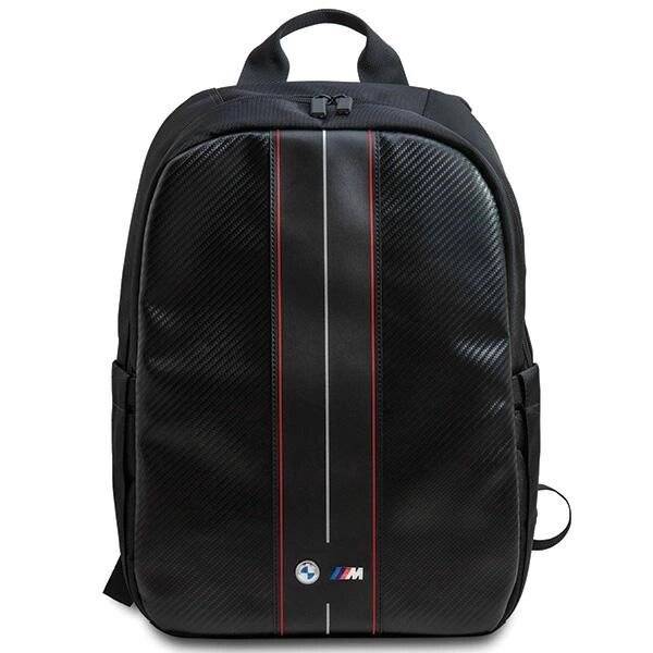 BMW Carbon & Red Stripe Rucksack einen 16-Zoll-Laptop – Schwarz