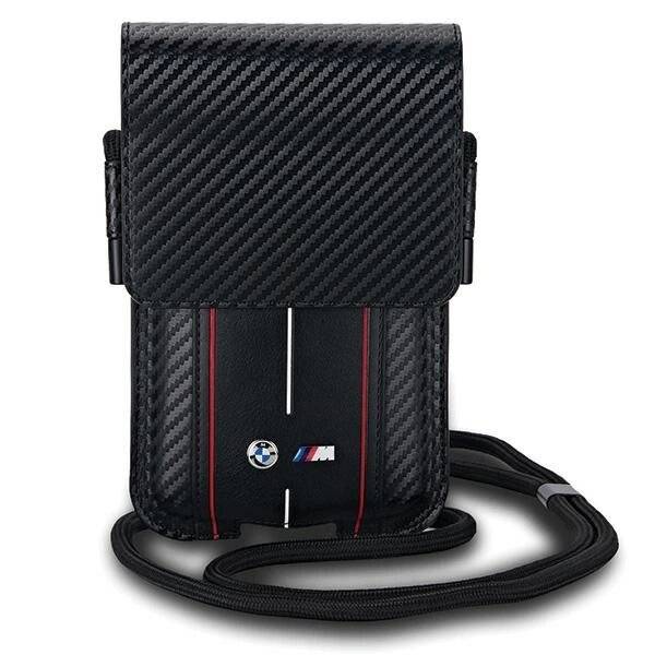 BMW Carbon & Red Stripe Handytasche – schwarz
