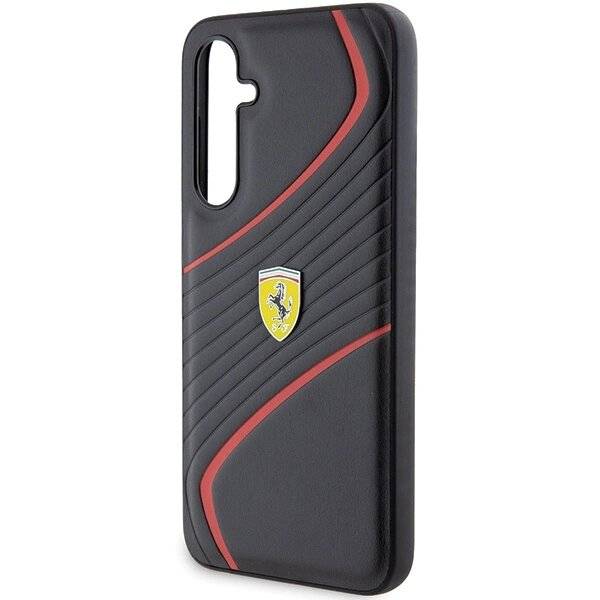 Ferrari Twist Metal Logo Hülle Samsung Galaxy S23 FE – Schwarz