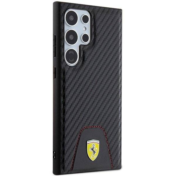 Ferrari Carbon Stitched Bottom Case Samsung Galaxy S24 Ultra – Schwarz