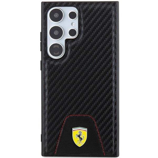 Ferrari Carbon Stitched Bottom Case Samsung Galaxy S24 Ultra – Schwarz