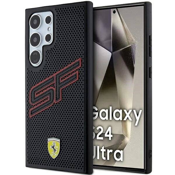 Ferrari Big SF Perforierte Hülle Samsung Galaxy S24 Ultra – Schwarz
