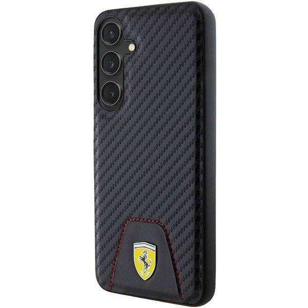 Ferrari Carbon Stitched Bottom Case Samsung Galaxy S24+ – Schwarz