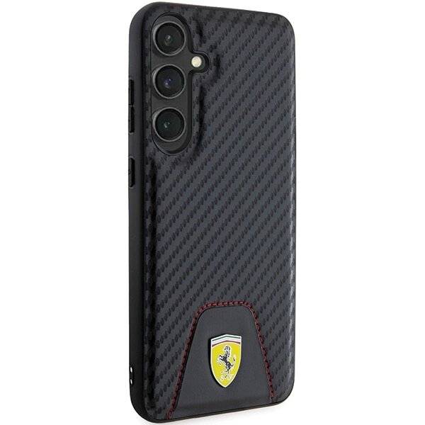 Ferrari Carbon Stitched Bottom Case Samsung Galaxy S24+ – Schwarz