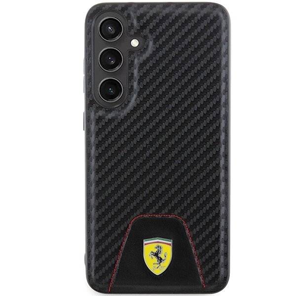 Ferrari Carbon Stitched Bottom Case Samsung Galaxy S24+ – Schwarz
