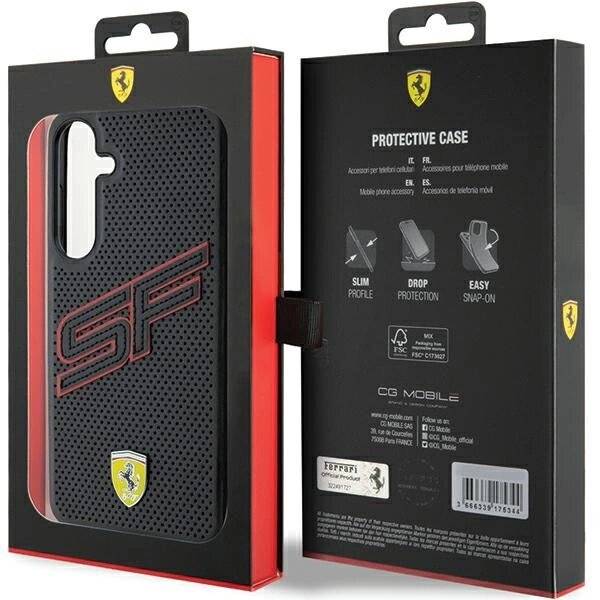 Ferrari Big SF Perforierte Hülle Samsung Galaxy S24+ – Schwarz