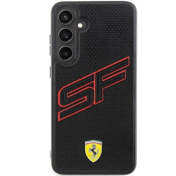 Ferrari Big SF Perforierte Hülle Samsung Galaxy S24+ – Schwarz